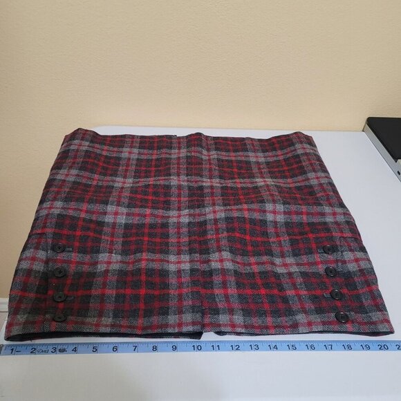 Gap Womens Plaid Wool-Blend Skirt Red & Gray Size 16 Academia Preppy Dark - Picture 10 of 12